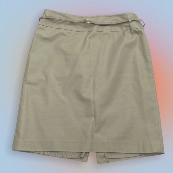 LIZ CLAIBORNE Women’s 12 Tan Belted Skirt - Picture 1 of 4